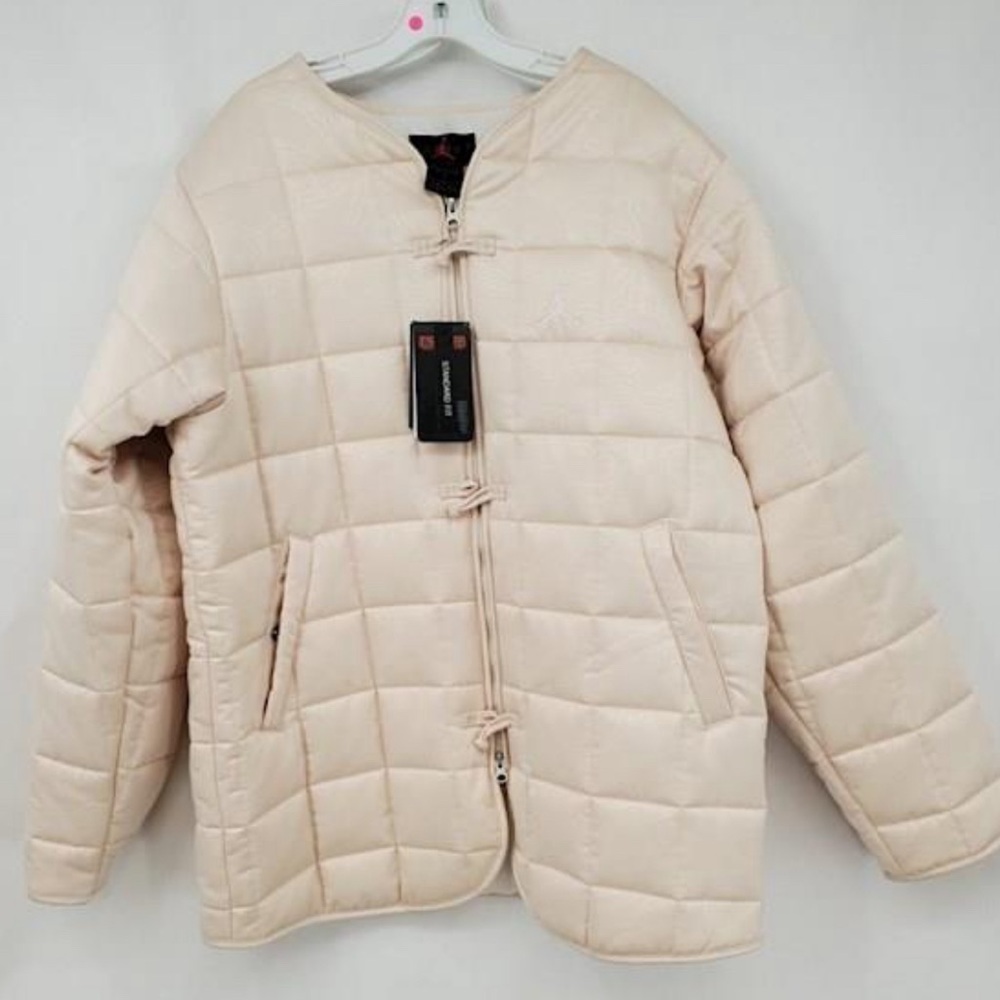 Men’s Jordan Quilted Down Thermore Jacket Cream Beige LARGE Brand New w/ Tags